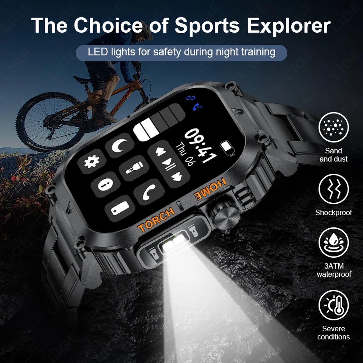 LED Smartwatch Mannen Waterdicht Sporthorloge Bluetooth
