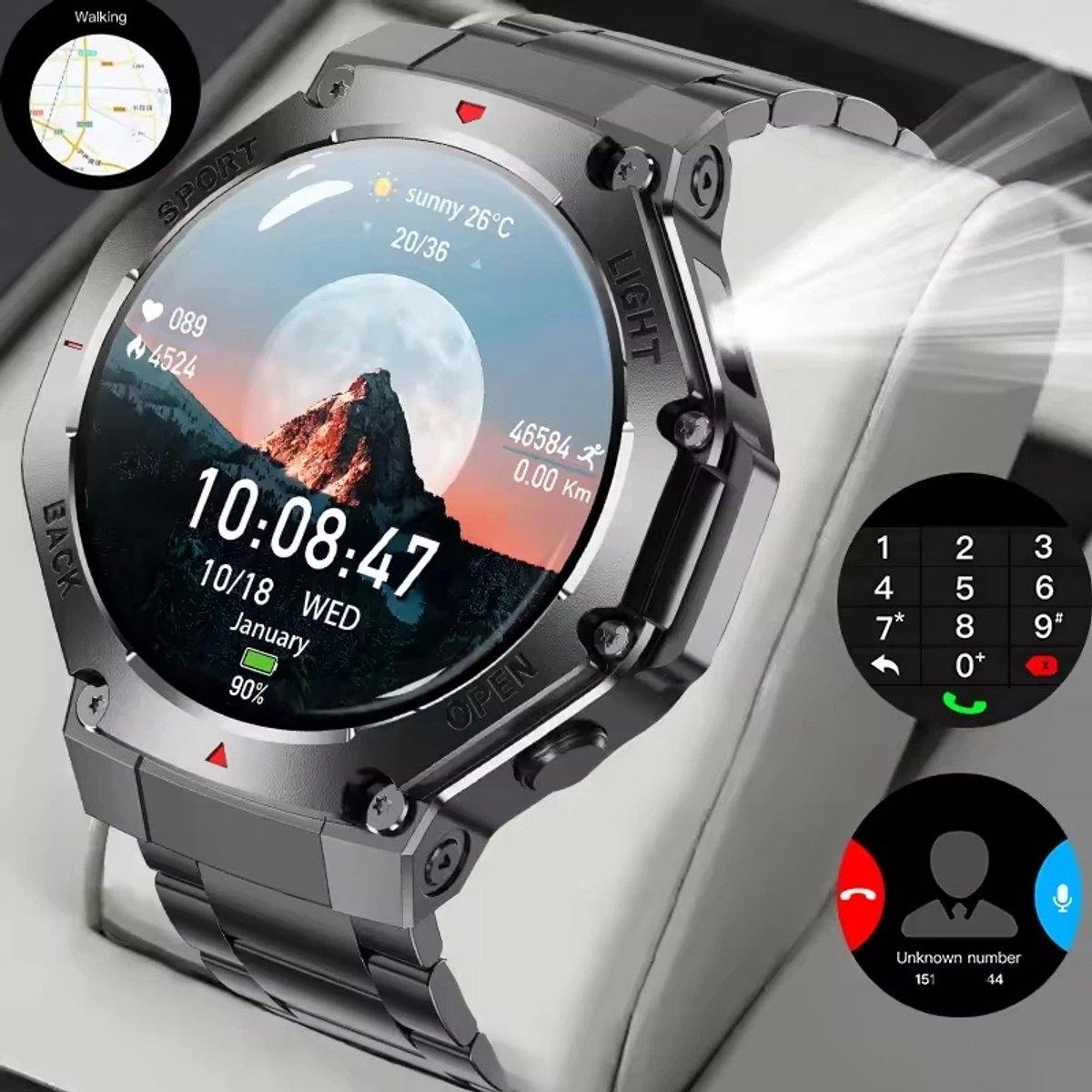 LED Smartwatch Unisex met GPS en Bluetooth
