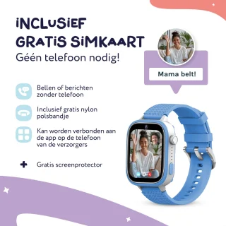 LEROYS Kinder Smartwatch GPS 4G Blauw Inclusief Simkaart