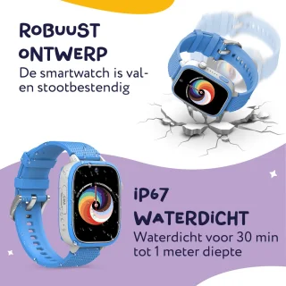 LEROYS Kinder Smartwatch GPS 4G Blauw Inclusief Simkaart