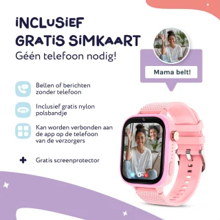 LEROYS Smartwatch Kind 4G GPS Roze