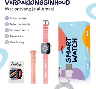 LEROYS Smartwatch Kind 4G GPS Roze