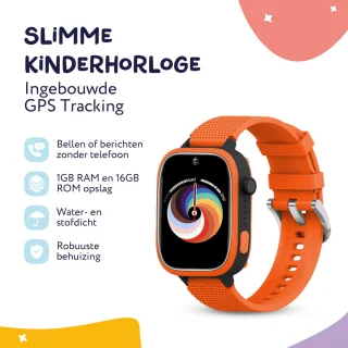 LEROYS Smartwatch Kinderen 4G GPS Oranje met Simkaart