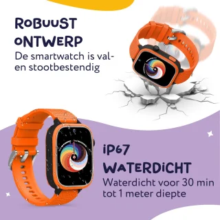 LEROYS Smartwatch Kinderen 4G GPS Oranje met Simkaart
