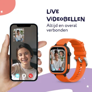 LEROYS Smartwatch Kinderen 4G GPS Oranje met Simkaart