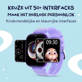 LEROYS Smartwatch Kinderen 4G GPS Paars Inclusief Simkaart