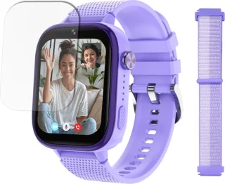 LEROYS Smartwatch Kinderen 4G GPS Paars Inclusief Simkaart
