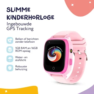 LEROYS Smartwatch Kinderen 4G GPS Roze inclusief Simkaart