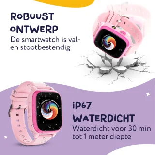 LEROYS Smartwatch Kinderen 4G GPS Roze inclusief Simkaart