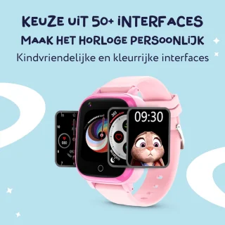 LEROYS Smartwatch Kinderen 4G GPS Roze inclusief Simkaart