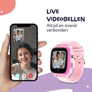 LEROYS Smartwatch Kinderen 4G GPS Roze inclusief Simkaart