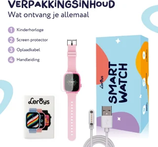 LEROYS Smartwatch Kinderen 4G GPS Roze inclusief Simkaart