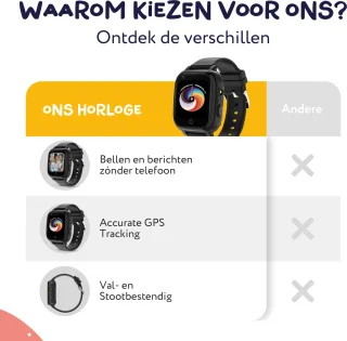 LEROYS Smartwatch Kinderen 4G GPS Zwart Inclusief Simkaart