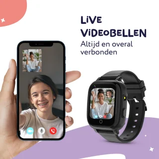 LEROYS Smartwatch Kinderen 4G GPS Zwart Inclusief Simkaart