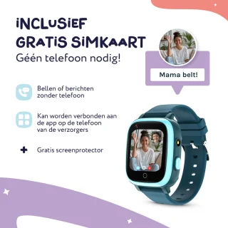 LEROYS Smartwatch Kinderen GPS 4G Blauw inclusief Simkaart