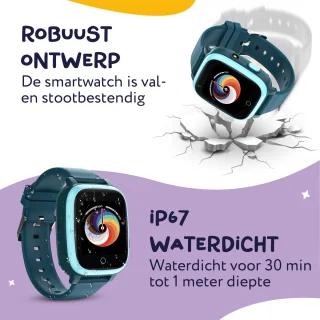 LEROYS Smartwatch Kinderen GPS 4G Blauw inclusief Simkaart