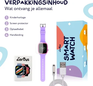 LEROYS Smartwatch Kinderen GPS 4G Paars inclusief Simkaart