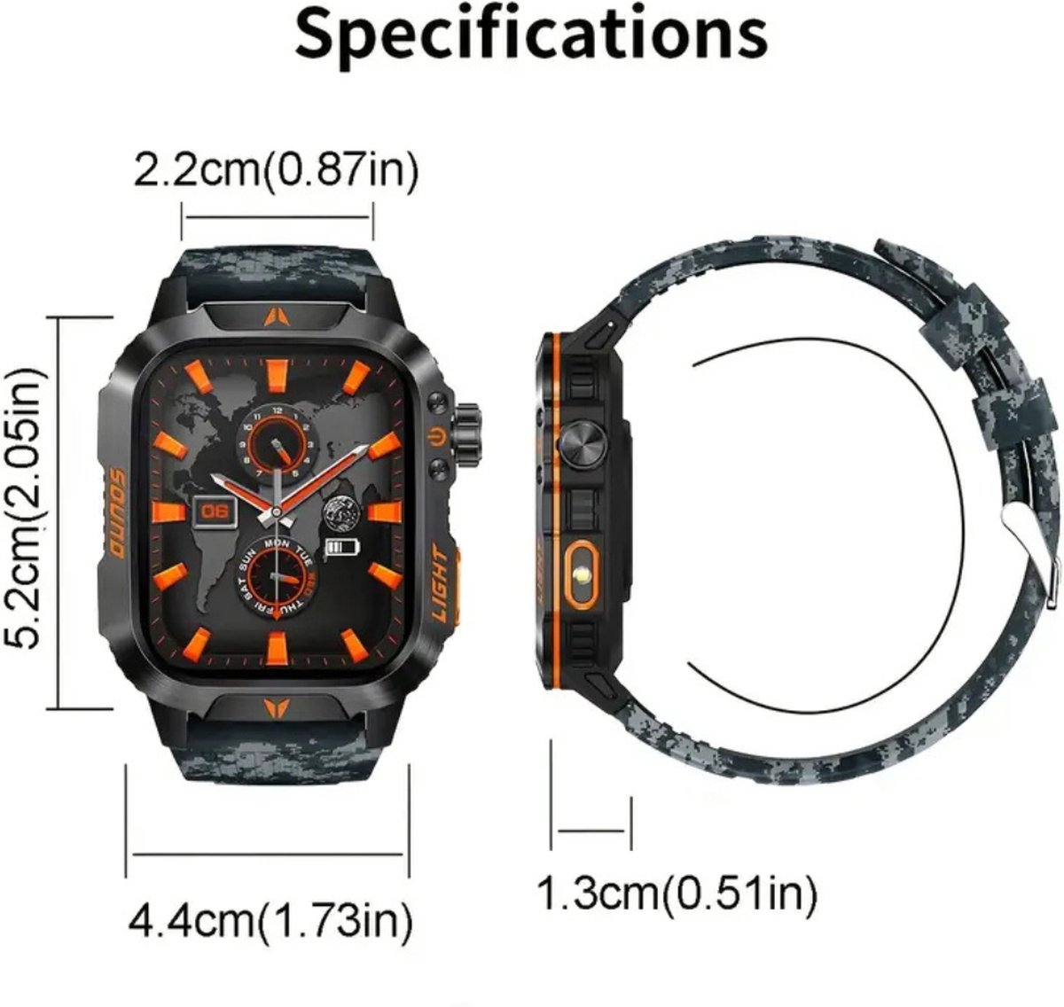 Livano Smartwatch Zwart Gaas