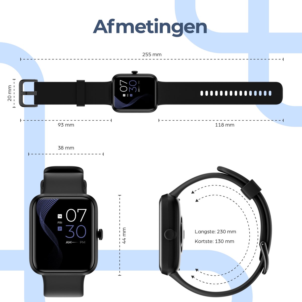 Lunis Smartwatch Zwart Unisex