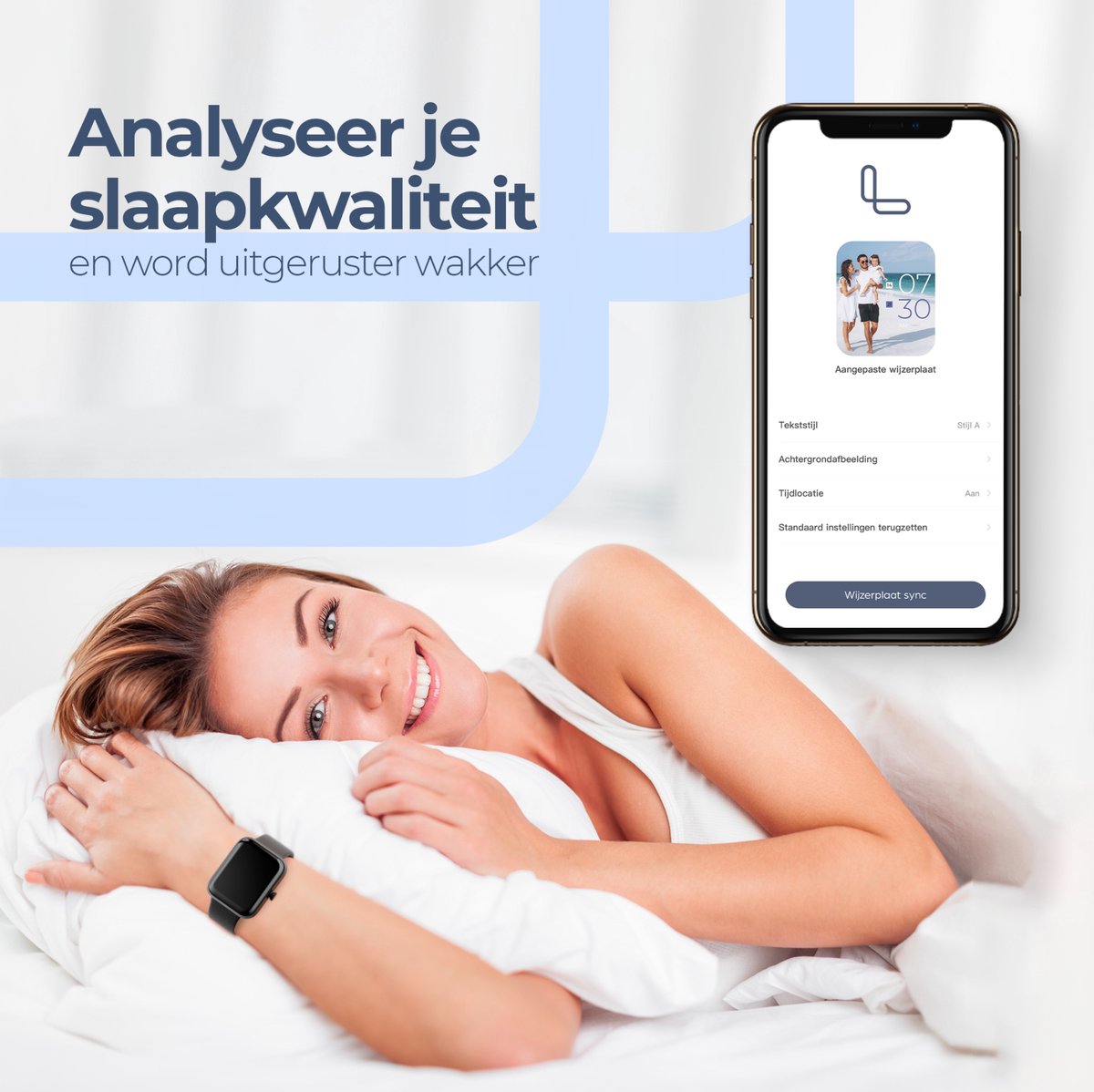 Lunis Smartwatch Zwart Unisex