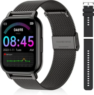 Maoo Amplify 2 Smartwatch Zwart Siliconen & Milanese Band