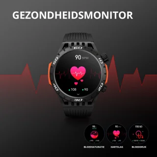 Maoo Explorer Outdoor Smartwatch Heren Zwart Stainless Steel & TPU
