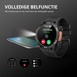 Maoo Explorer Outdoor Smartwatch Heren Zwart Stainless Steel & TPU