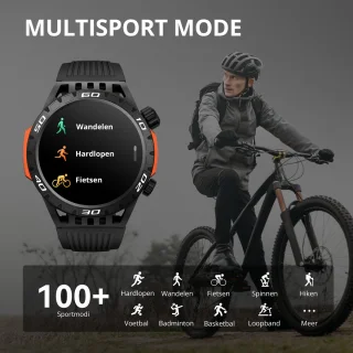 Maoo Explorer Outdoor Smartwatch Heren Zwart Stainless Steel & TPU