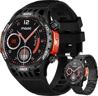 Maoo Explorer Outdoor Smartwatch Heren Zwart Stainless Steel & TPU