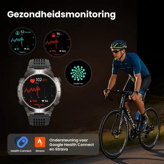 Maoo FORGE GPS Smartwatch Heren Gun Metal 1.43" AMOLED