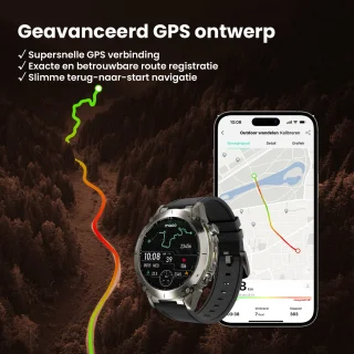 Maoo FORGE GPS Smartwatch Heren Gun Metal 1.43" AMOLED
