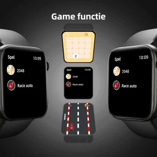 Maoo ProWatch AMOLED Smartwatch Gun Metal met Milanese en Siliconen Bandjes