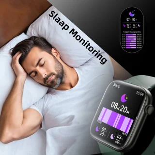 Maoo ProWatch AMOLED Smartwatch Gun Metal met Milanese en Siliconen Bandjes