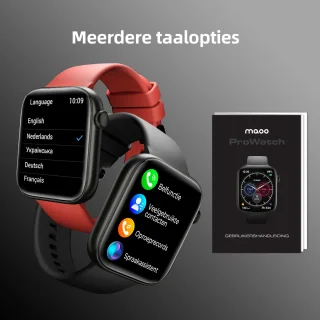 Maoo ProWatch AMOLED Smartwatch Gun Metal met Milanese en Siliconen Bandjes