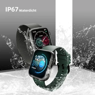Maoo ProWatch AMOLED Smartwatch Gun Metal met Milanese en Siliconen Bandjes