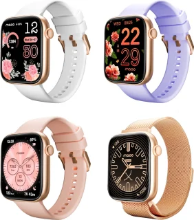 Maoo ProWatch AMOLED Smartwatch Rosé Goud met Milanese en Siliconen Bandjes