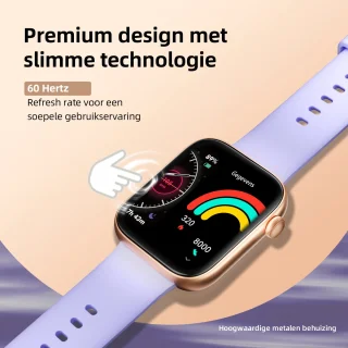 Maoo ProWatch AMOLED Smartwatch Rosé Goud met Milanese en Siliconen Bandjes