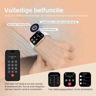 Maoo ProWatch AMOLED Smartwatch Rosé Goud met Milanese en Siliconen Bandjes