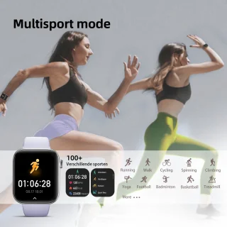 Maoo ProWatch AMOLED Smartwatch Zilver met Milanese Bandje en Siliconen Bandjes