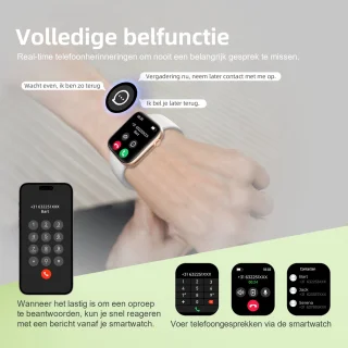 Maoo ProWatch AMOLED Smartwatch Zilver met Milanese Bandje en Siliconen Bandjes