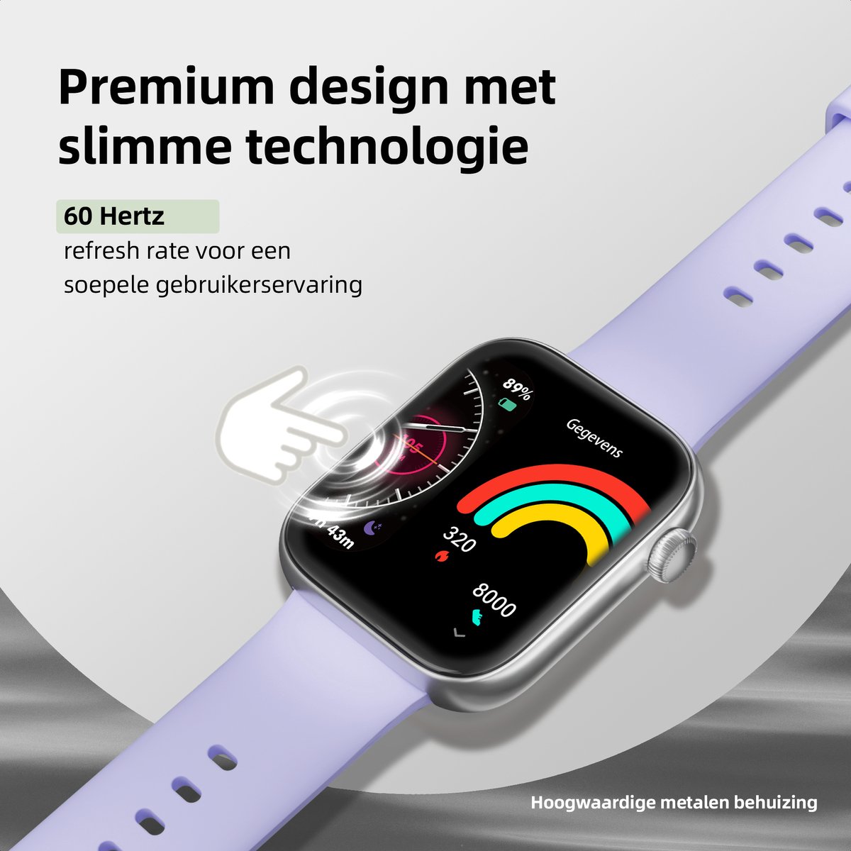 Maoo ProWatch AMOLED Smartwatch Zilver met Milanese Bandje en Siliconen Bandjes