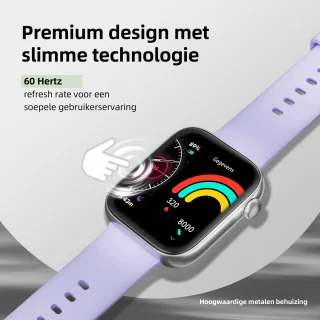 Maoo ProWatch AMOLED Smartwatch Zilver met Milanese Bandje en Siliconen Bandjes