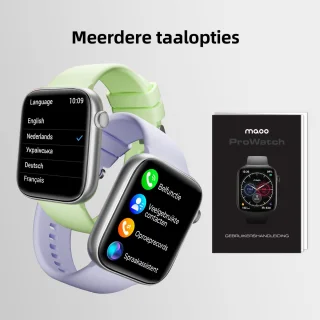Maoo ProWatch AMOLED Smartwatch Zilver met Milanese Bandje en Siliconen Bandjes