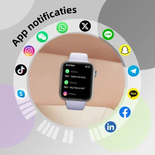 Maoo ProWatch AMOLED Smartwatch Zilver met Milanese Bandje en Siliconen Bandjes