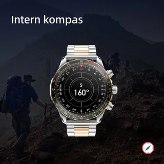 Maoo Titan AMOLED Smartwatch Heren Special Edition Stainless Steel Zilver Goud