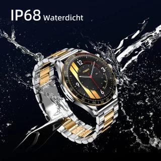 Maoo Titan AMOLED Smartwatch Heren Special Edition Stainless Steel Zilver Goud