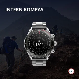 Maoo Titan AMOLED Smartwatch Heren Stainless Steel Zilver