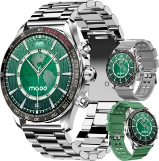 Maoo Titan AMOLED Smartwatch Heren Stainless Steel Zilver