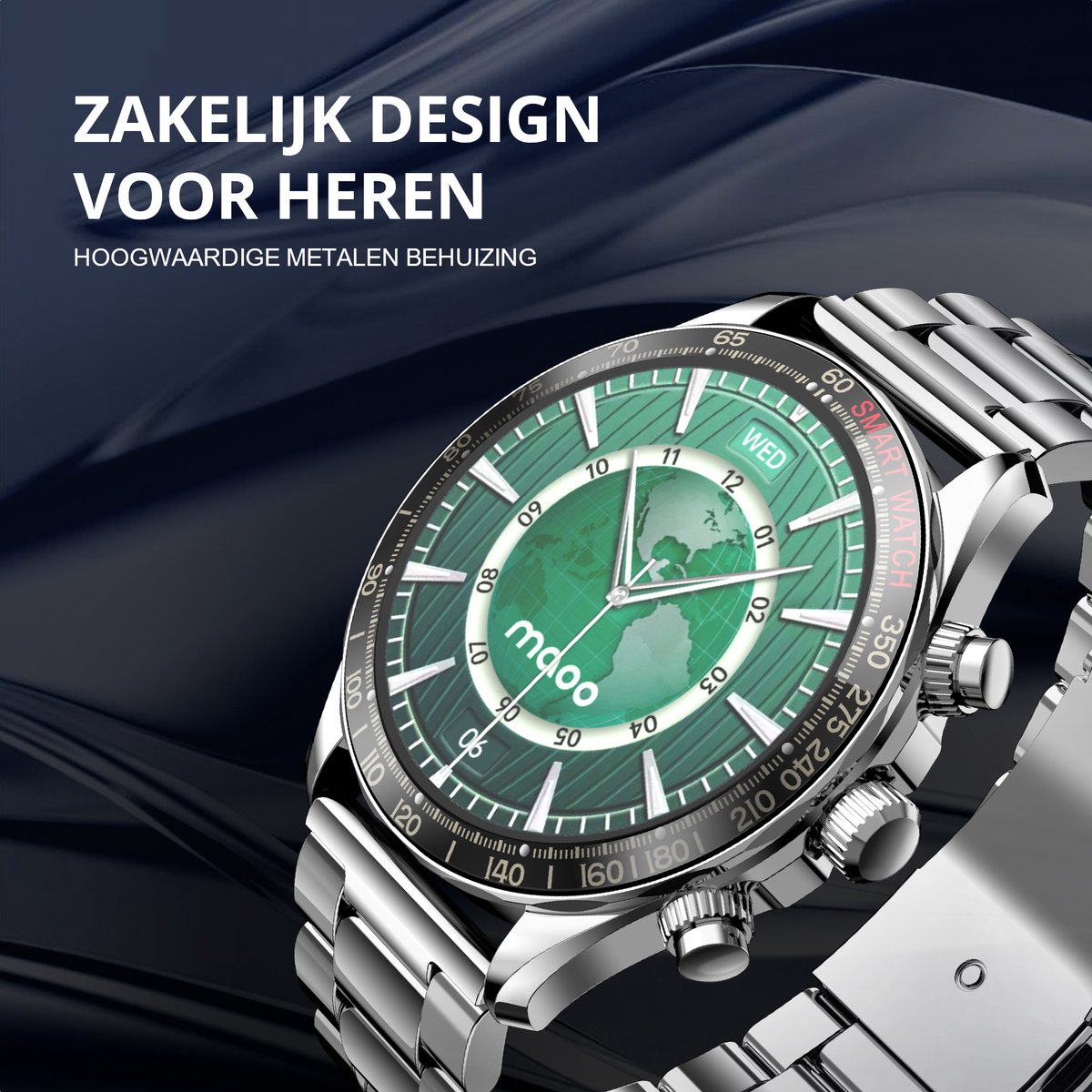 Wat vinden we goed aan de Maoo Titan AMOLED Smartwatch Heren Stainless Steel Zilver