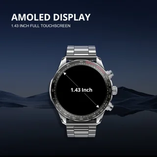 Maoo Titan AMOLED Smartwatch Heren Stainless Steel Zilver